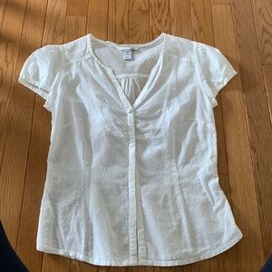 H&M white short sleeve blouse - size US 8